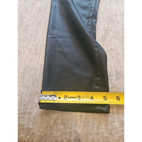 Express Jeans Metallic High Waisted Faux Leather Skinny Pants Brass Color, 10R - Picture 11 of 12